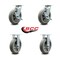 Service Caster 8 Inch Thermoplastic Rubber Caster Set with Roller Bearings 2 Brakes 2 Rigid SCC SCC-30CS820-TPRRD-TLB-2-R820-2 - alternate 4